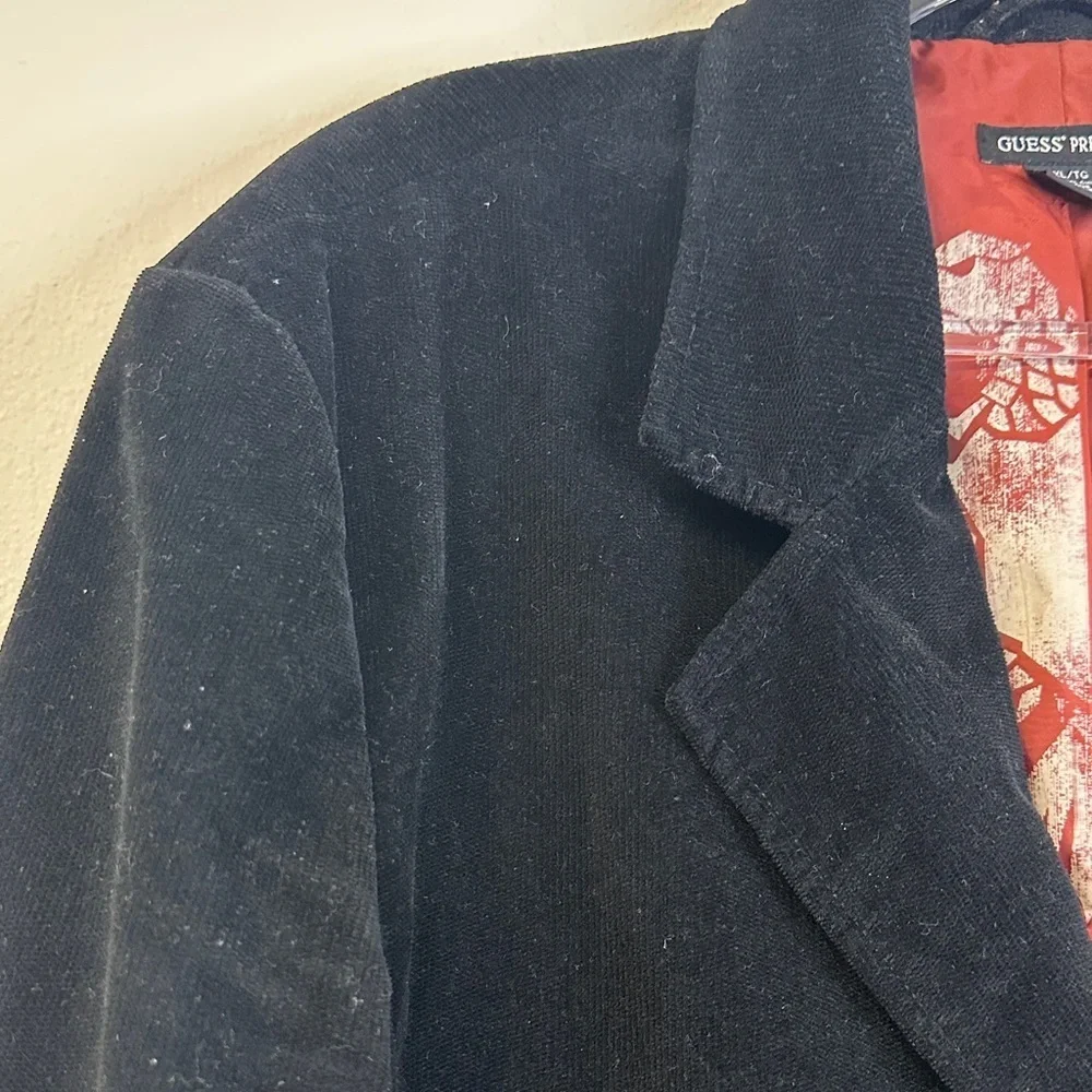 GUESS Black Corduroy Sport Coat Blazer Jacket Size XL Classic Tailored